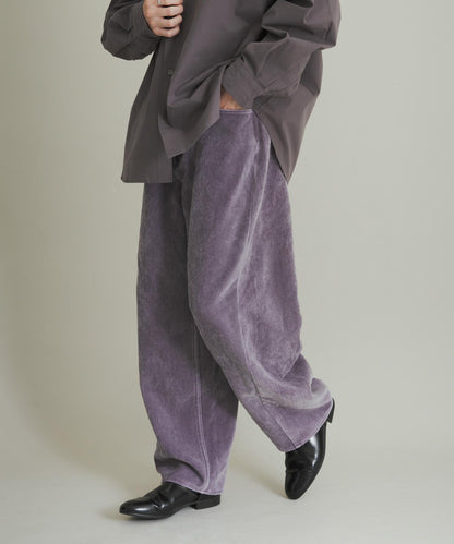 復古斜紋彎腿褲