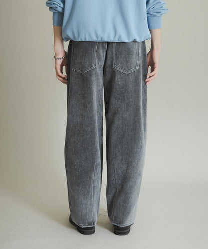 復古斜紋彎腿褲