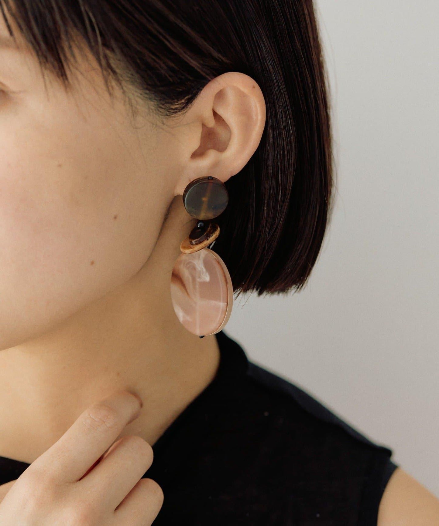 【ear PAPILLONNER】漸變大理石紋耳環