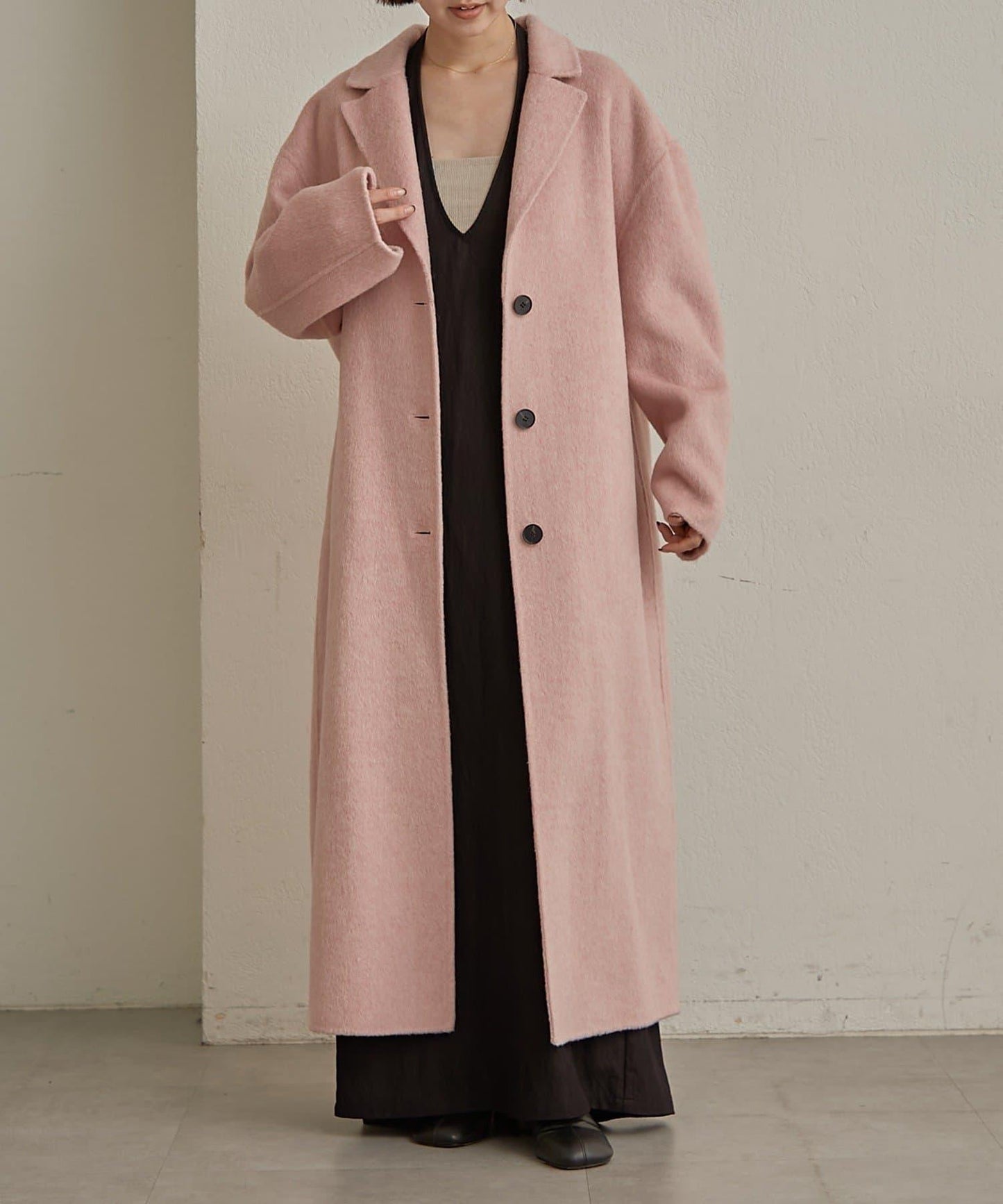 羊毛雙面呢長款大衣