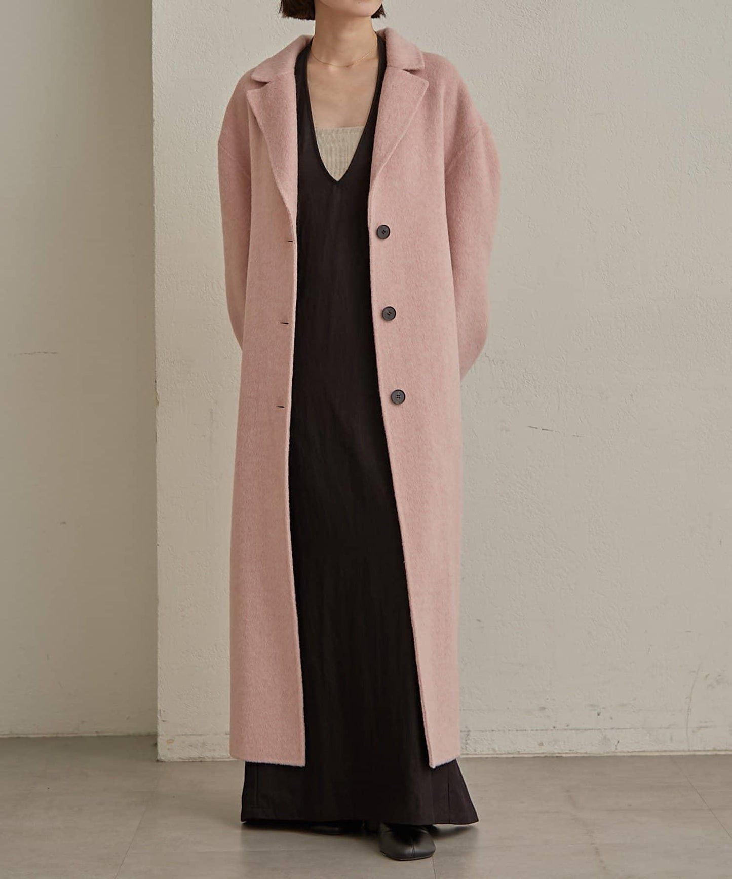 羊毛雙面呢長款大衣