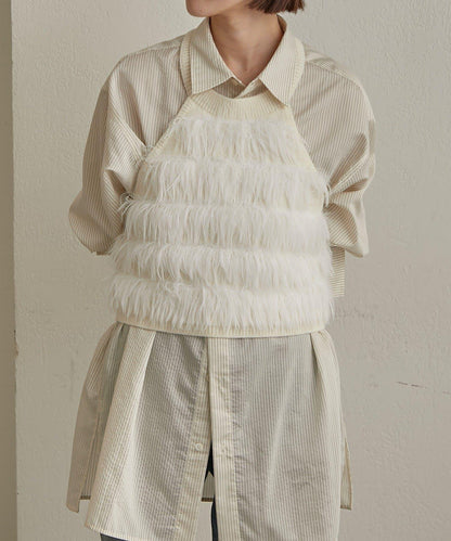 流蘇掛脖短上衣