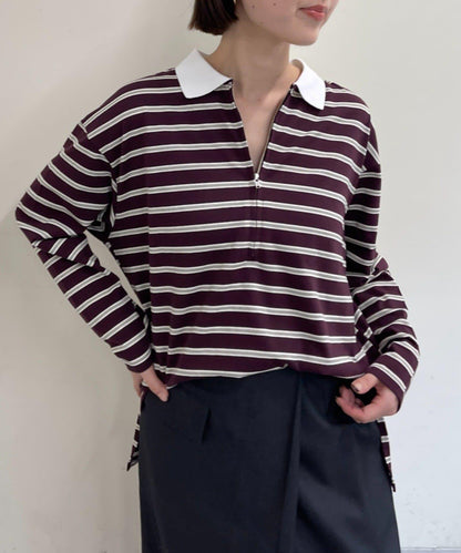 帶領多色條紋長袖T恤