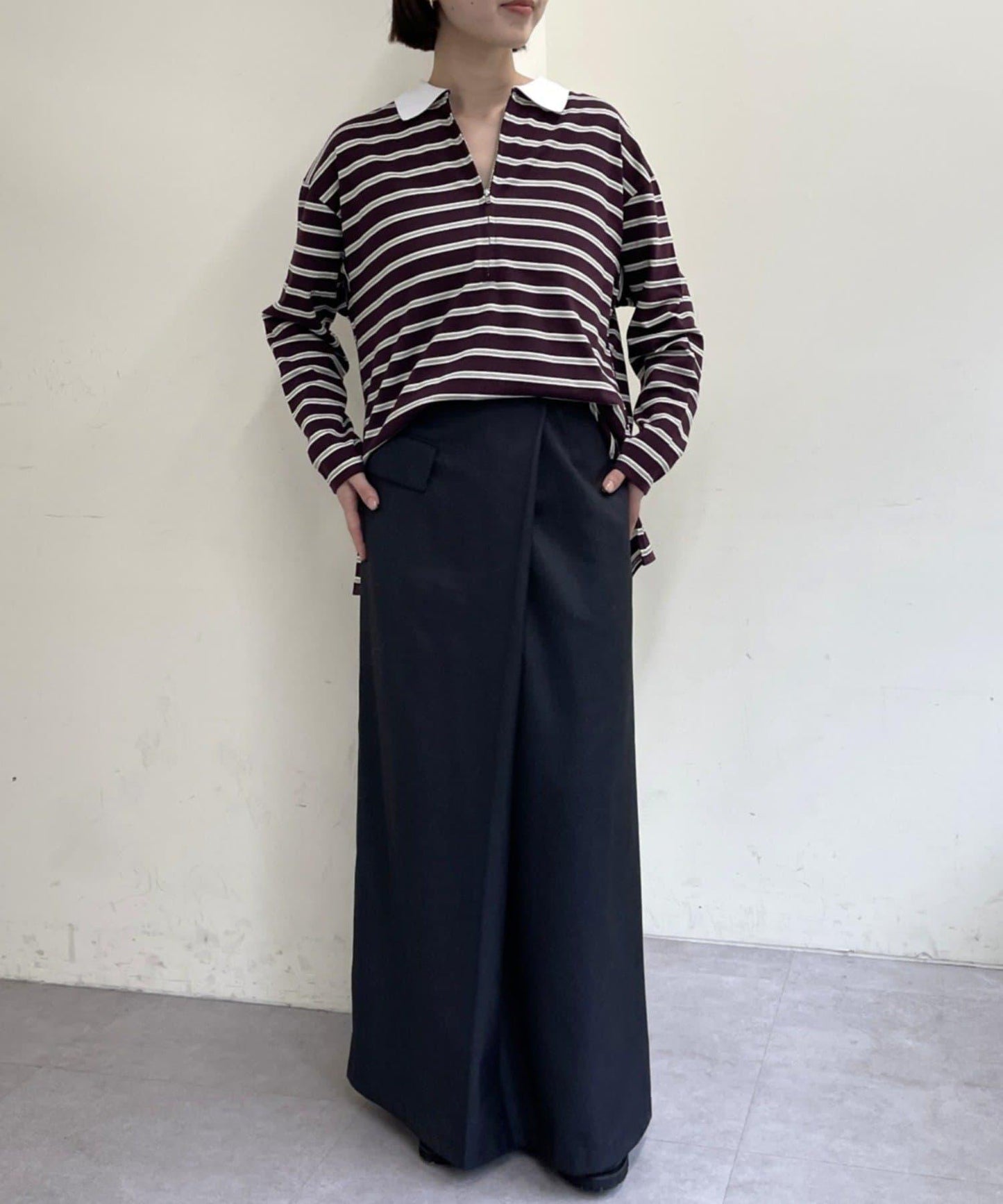 帶領多色條紋長袖T恤