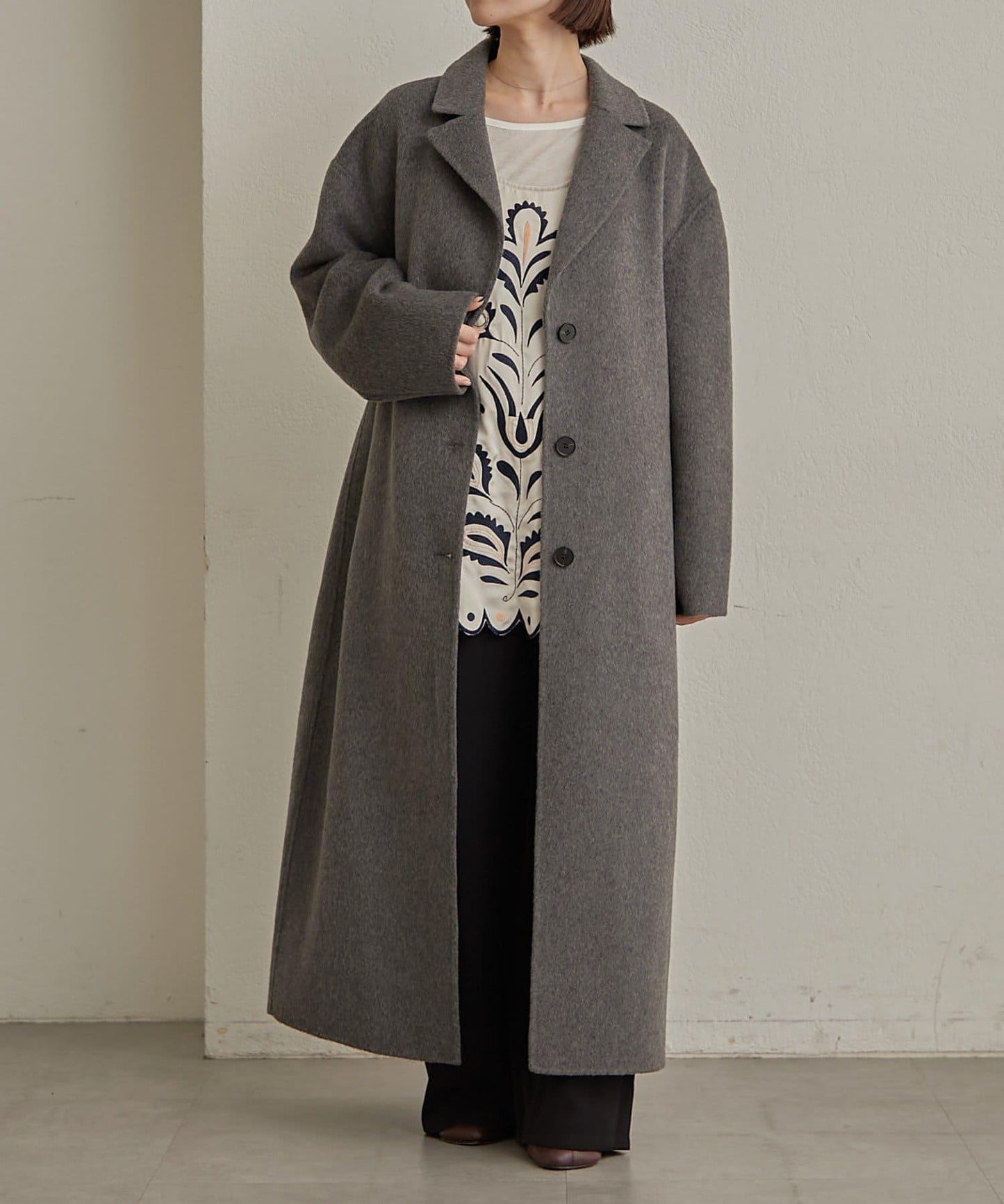 羊毛雙面呢長款大衣