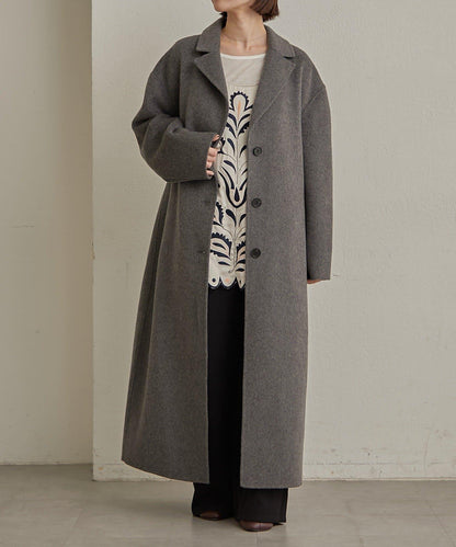 羊毛雙面呢長款大衣