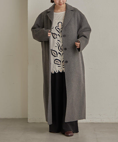 羊毛雙面呢長款大衣