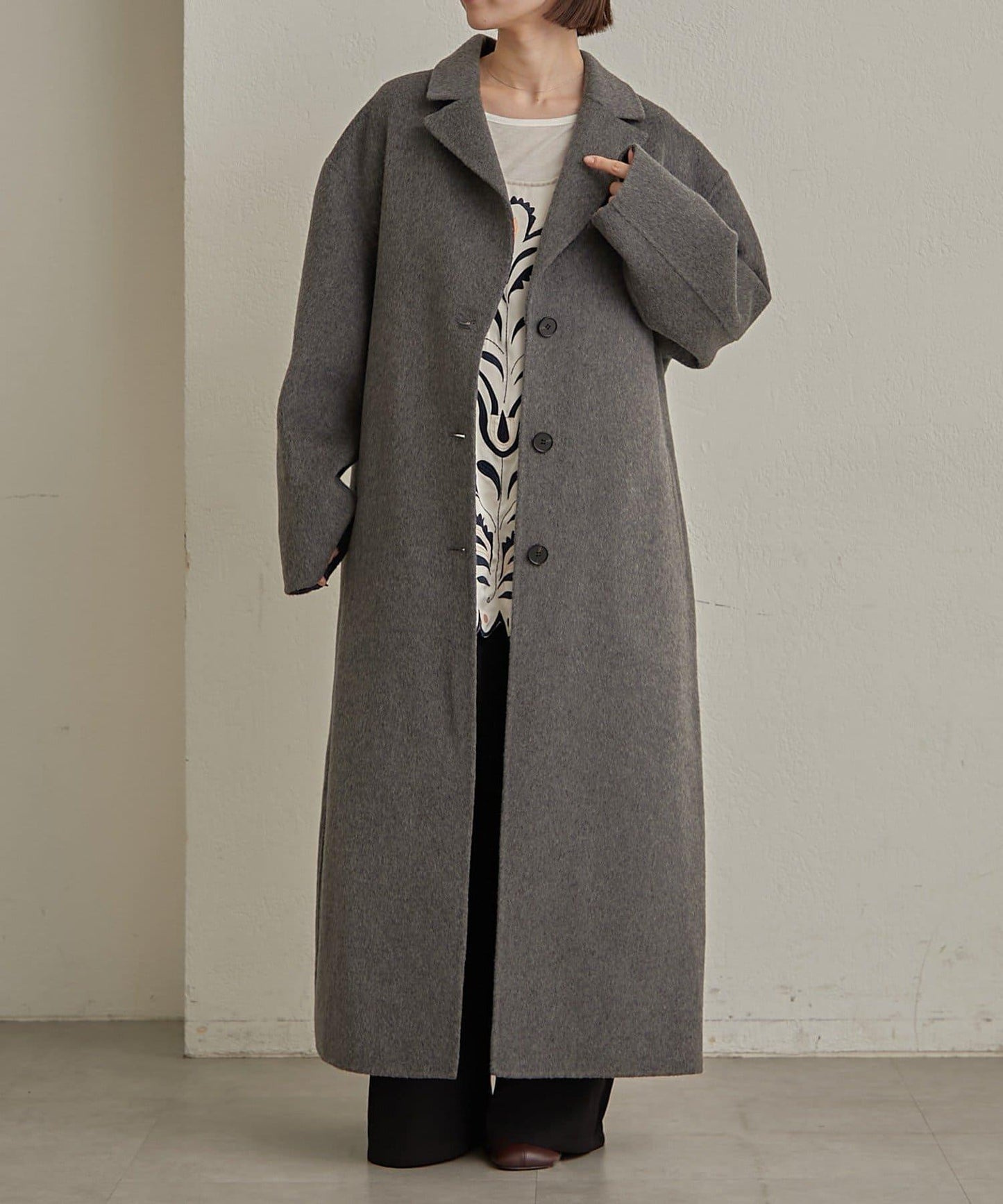 羊毛雙面呢長款大衣