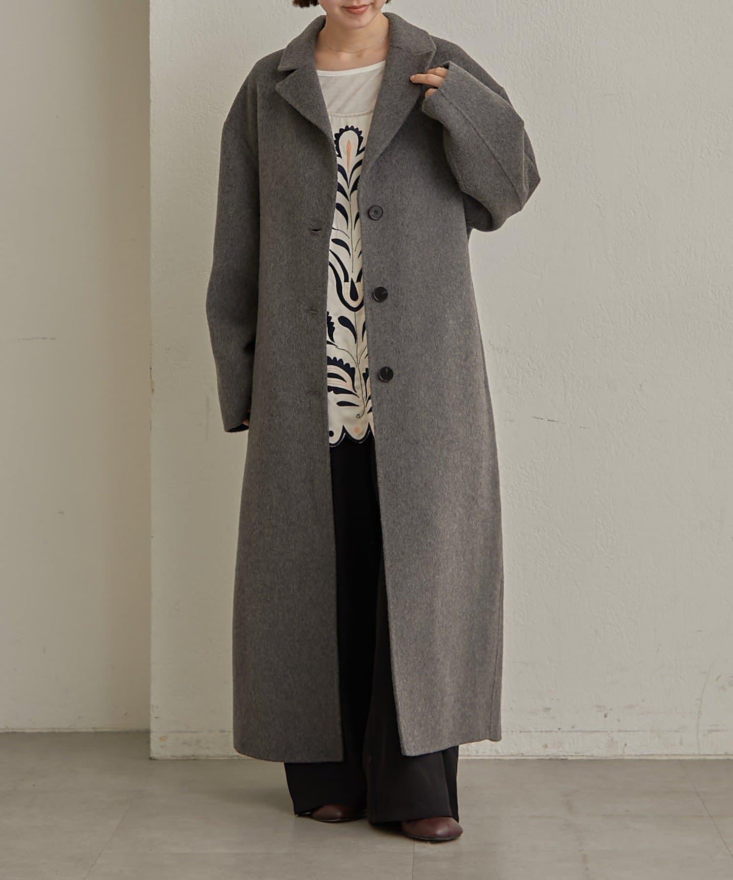 羊毛雙面呢長款大衣