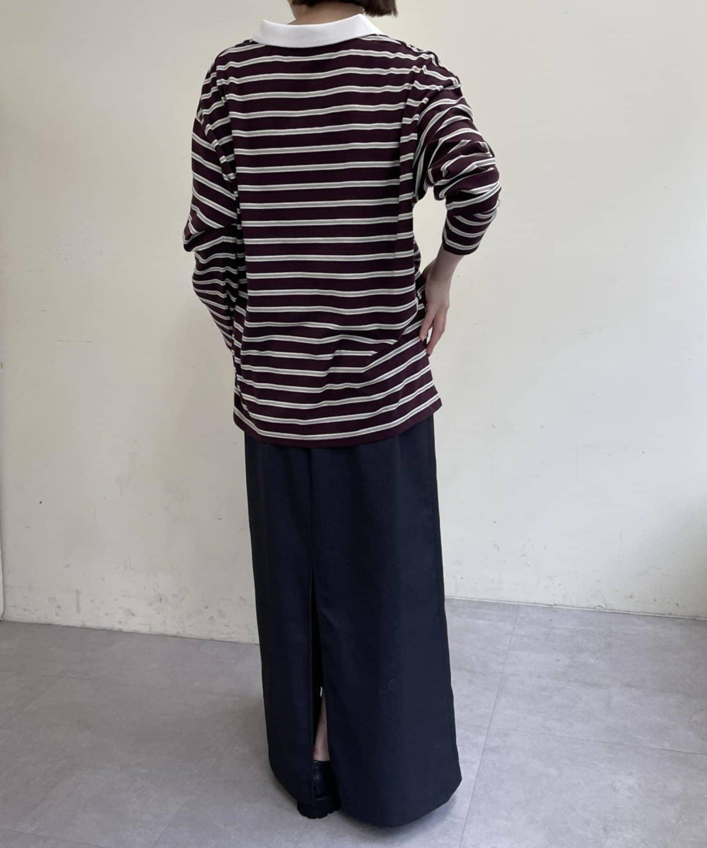 帶領多色條紋長袖T恤