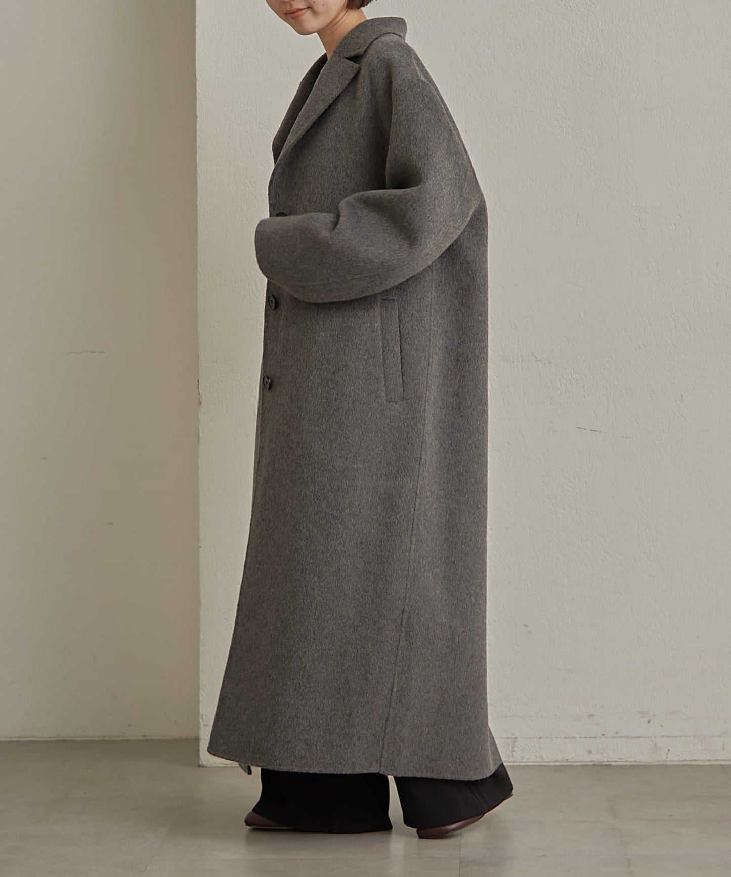 羊毛雙面呢長款大衣