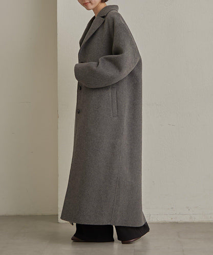 羊毛雙面呢長款大衣