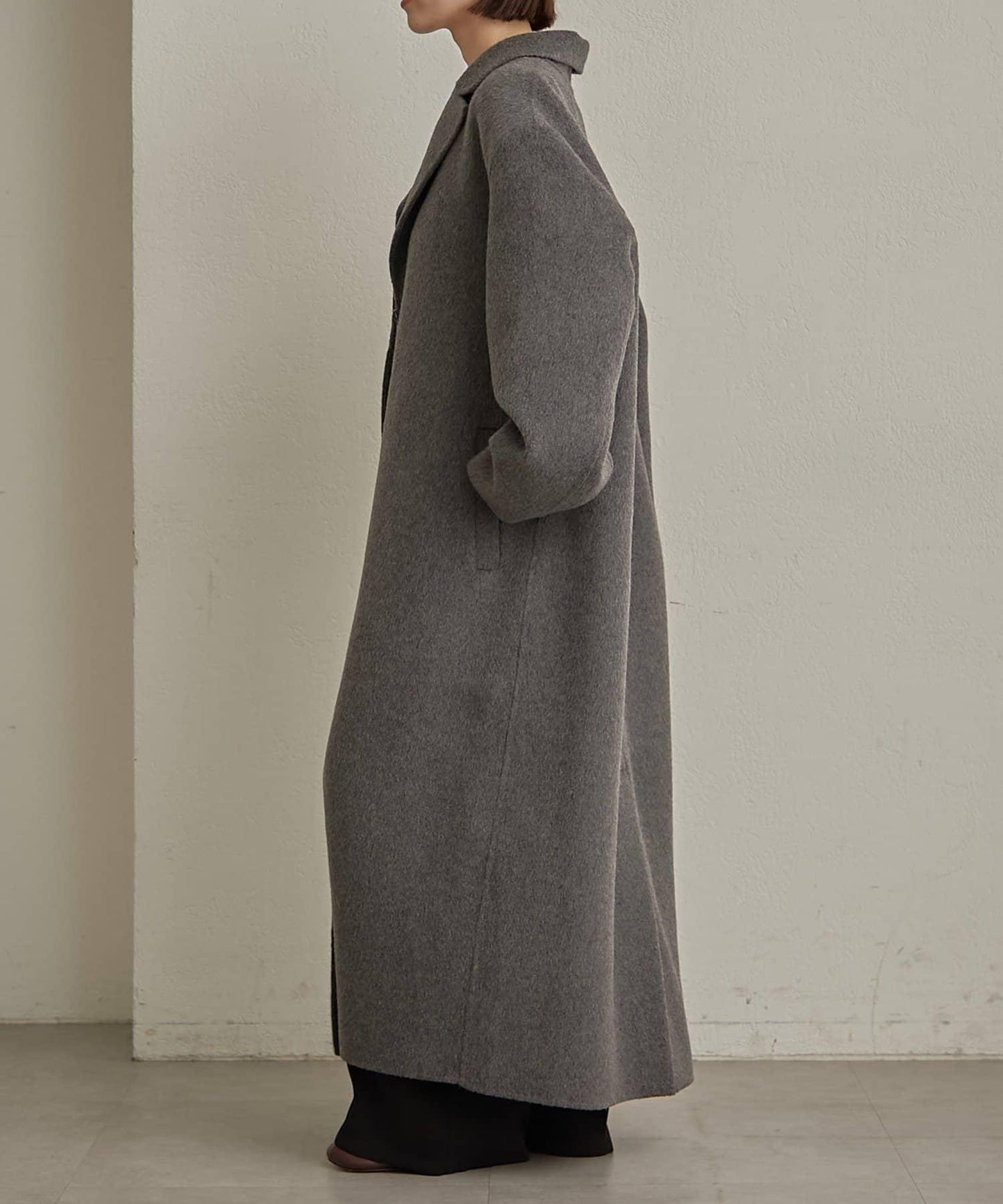 羊毛雙面呢長款大衣