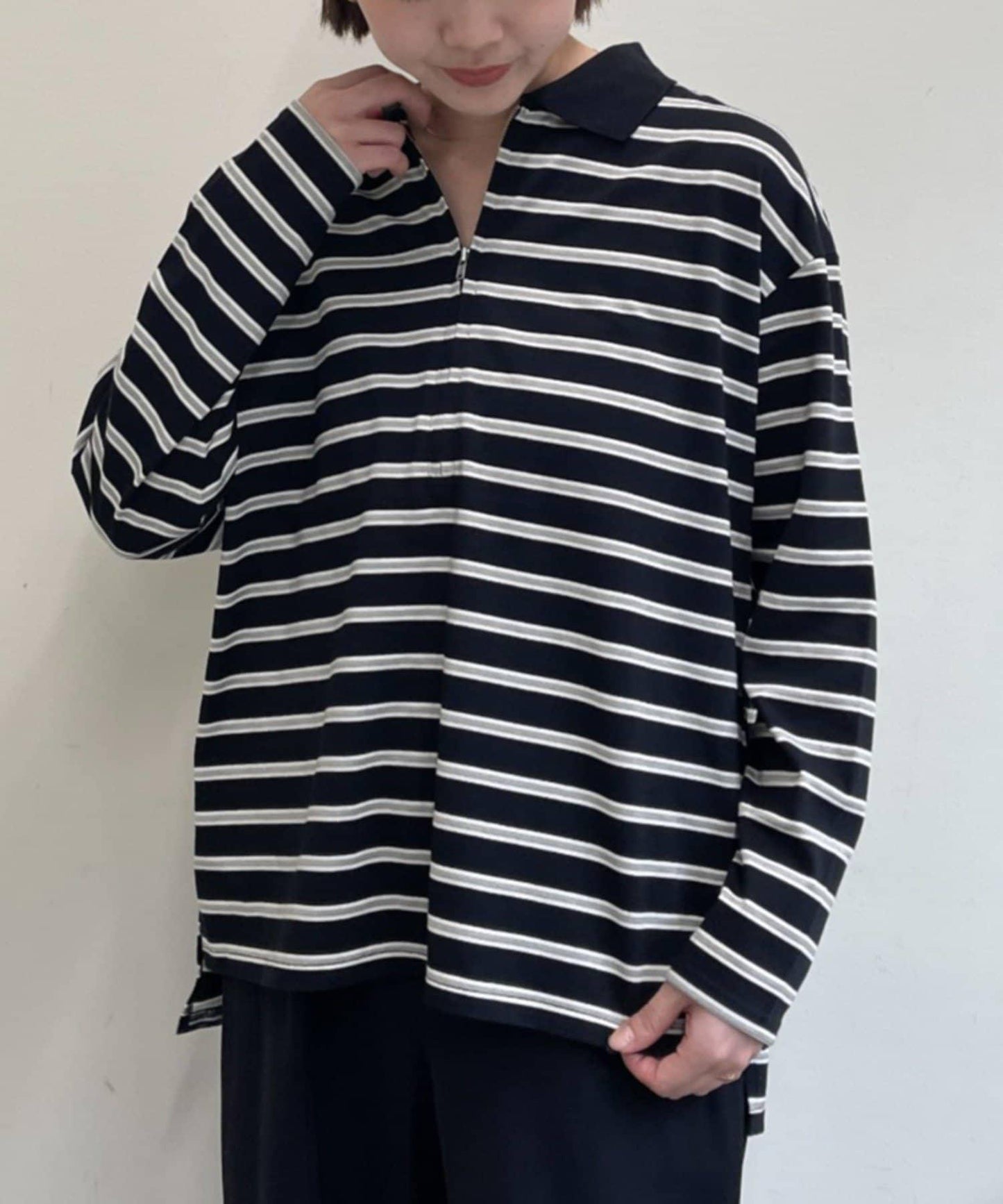 帶領多色條紋長袖T恤