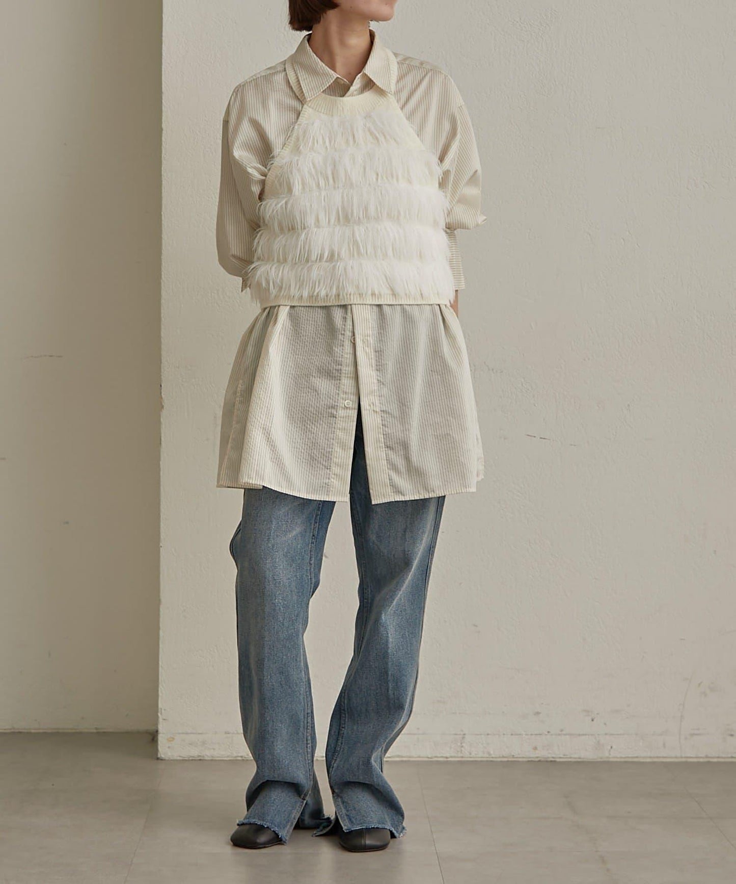 流蘇掛脖短上衣