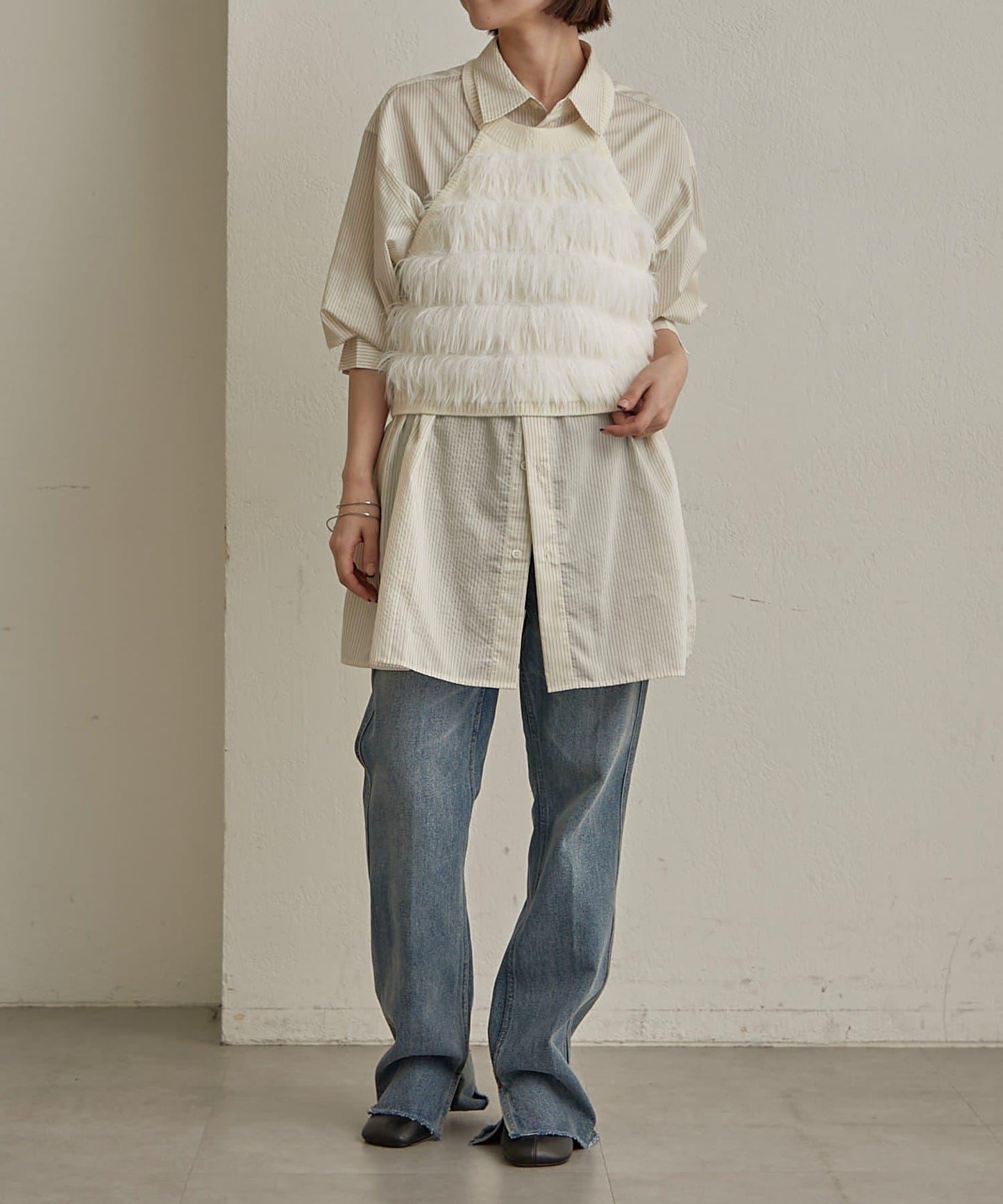 流蘇掛脖短上衣