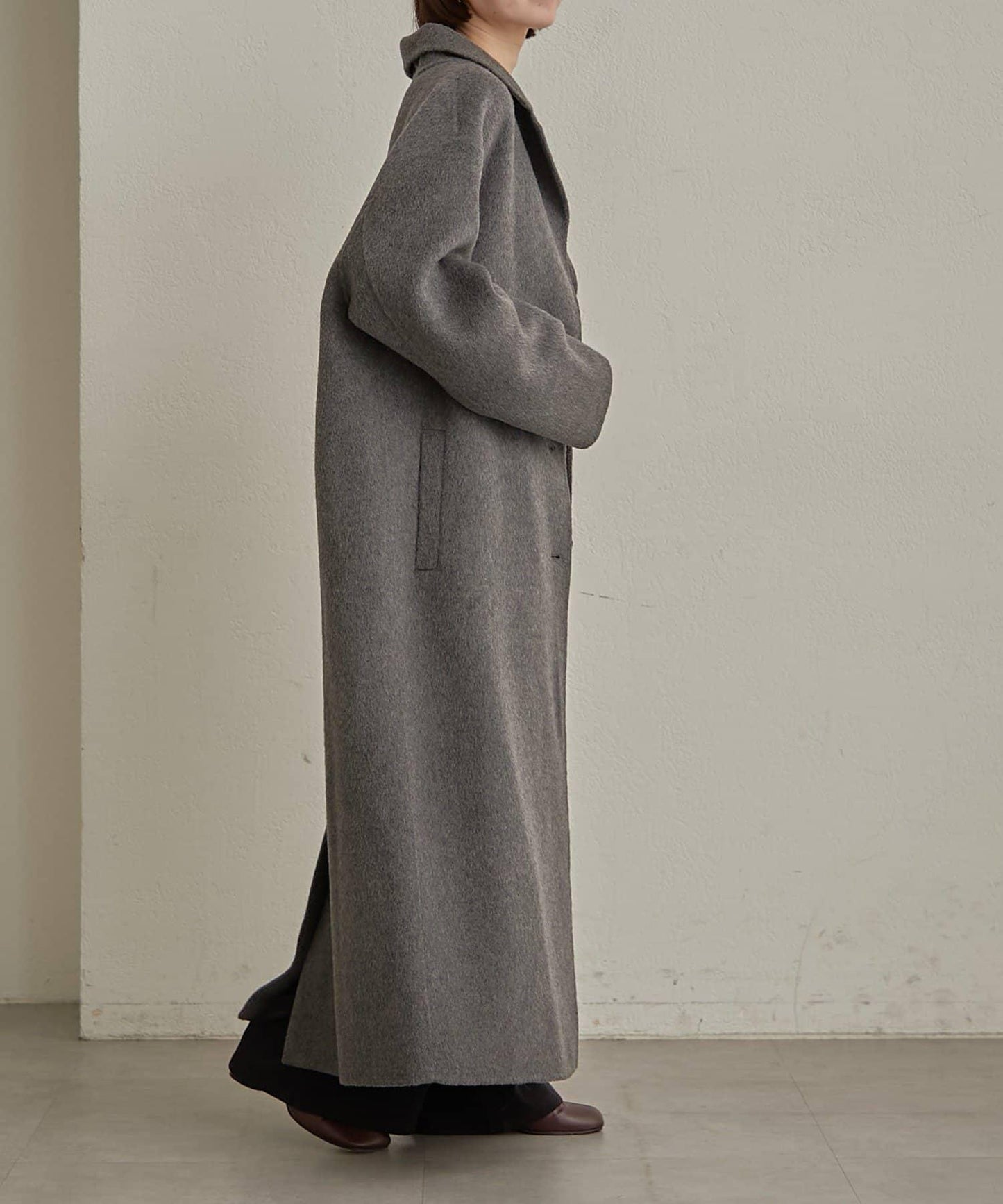 羊毛雙面呢長款大衣