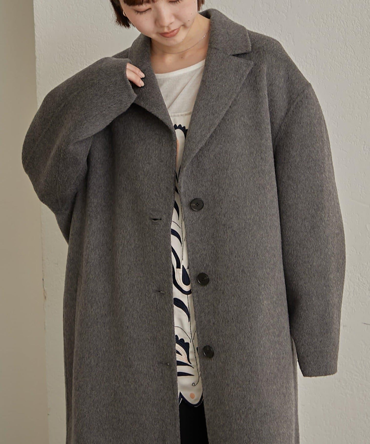 羊毛雙面呢長款大衣