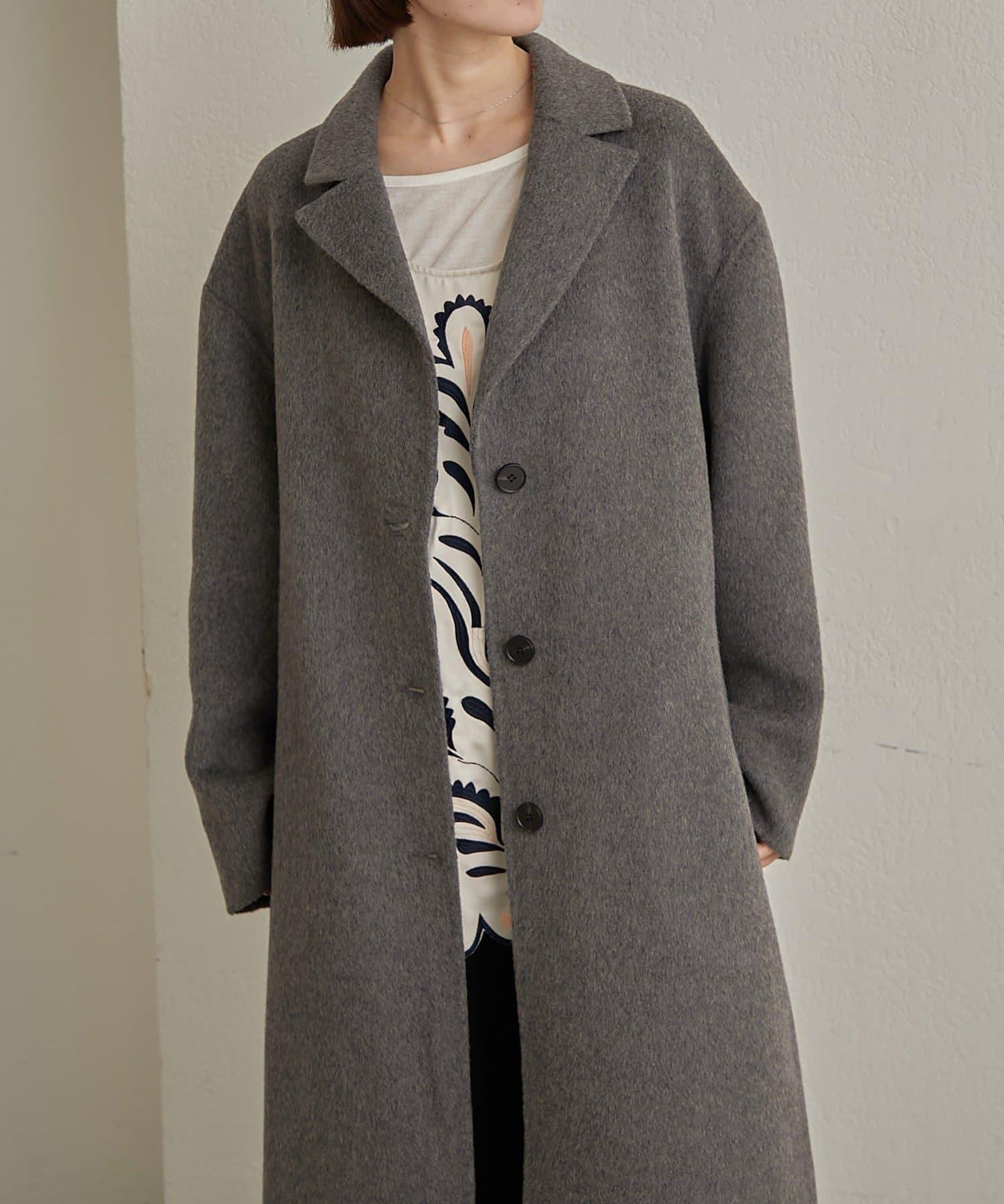 羊毛雙面呢長款大衣