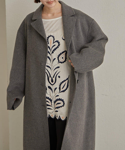 羊毛雙面呢長款大衣