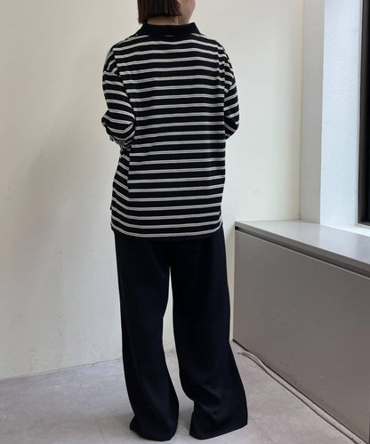 帶領多色條紋長袖T恤