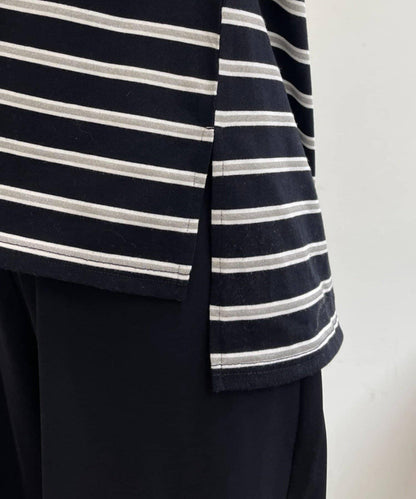 帶領多色條紋長袖T恤