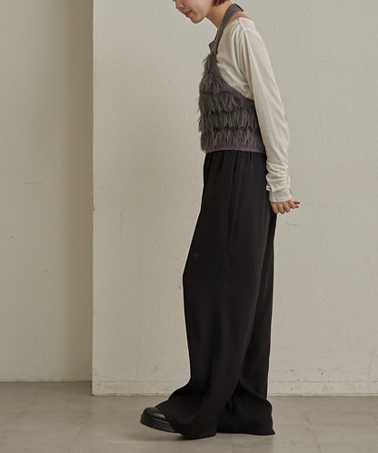 流蘇掛脖短上衣