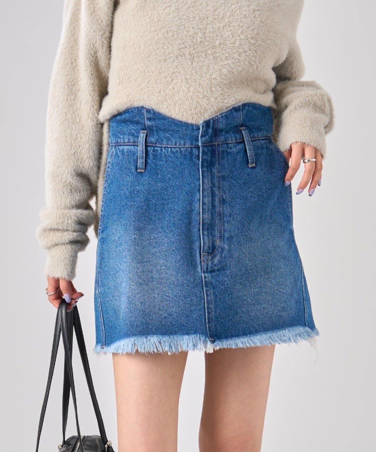 【mystic】波浪牛仔迷你裙