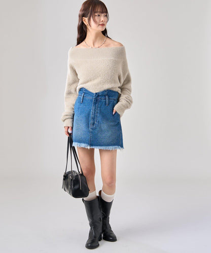 【mystic】波浪牛仔迷你裙