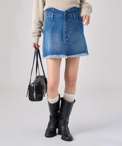 【mystic】波浪牛仔迷你裙