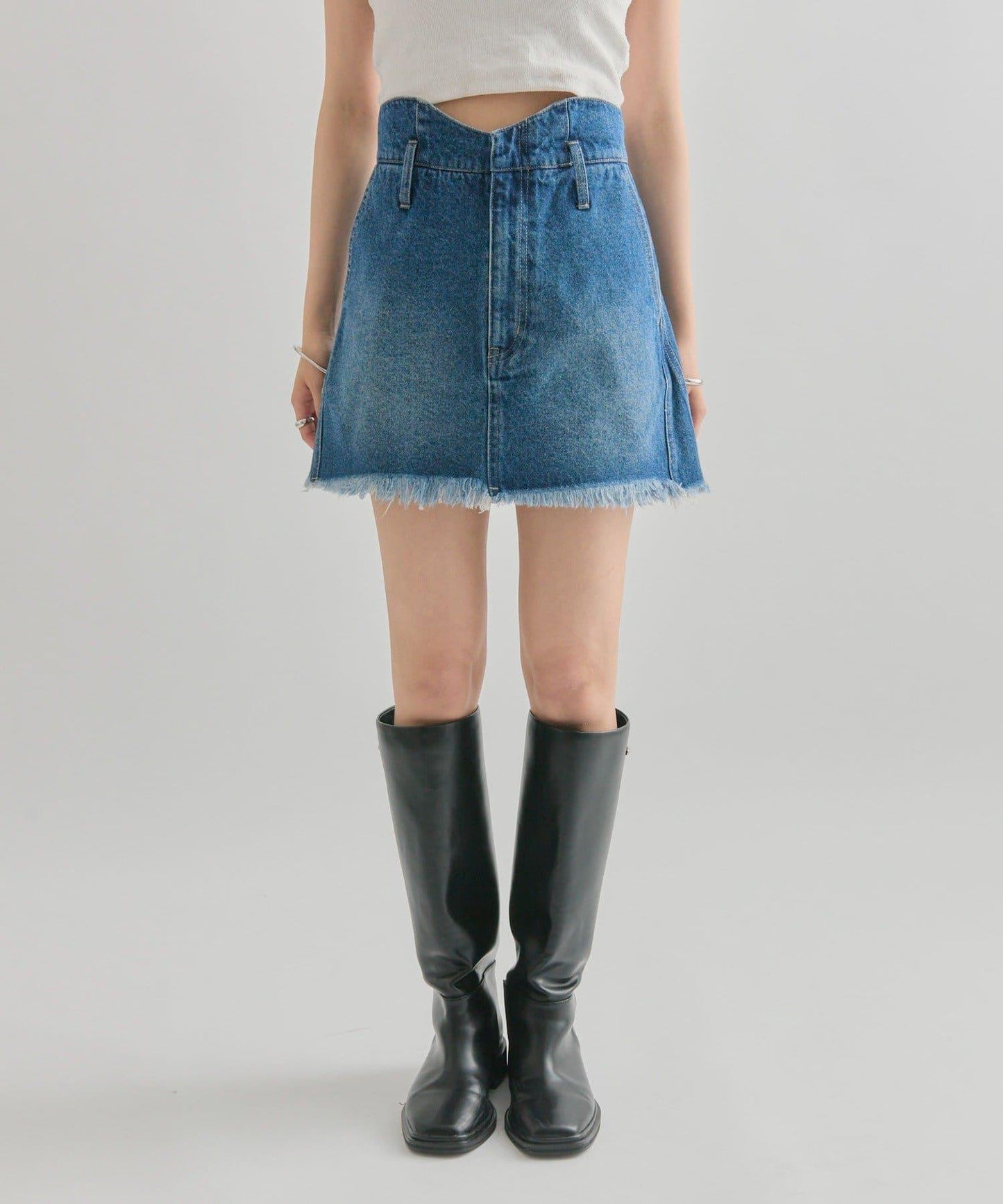 【mystic】波浪牛仔迷你裙