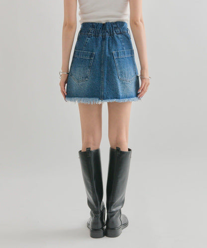 【mystic】波浪牛仔迷你裙