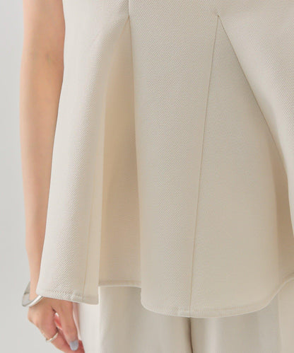 花呢荷葉邊吊帶上衣套裝