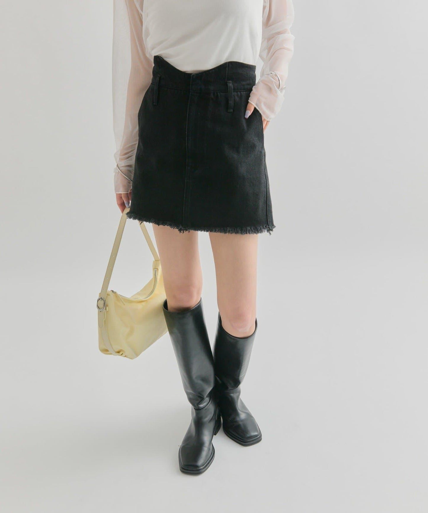 【mystic】波浪牛仔迷你裙