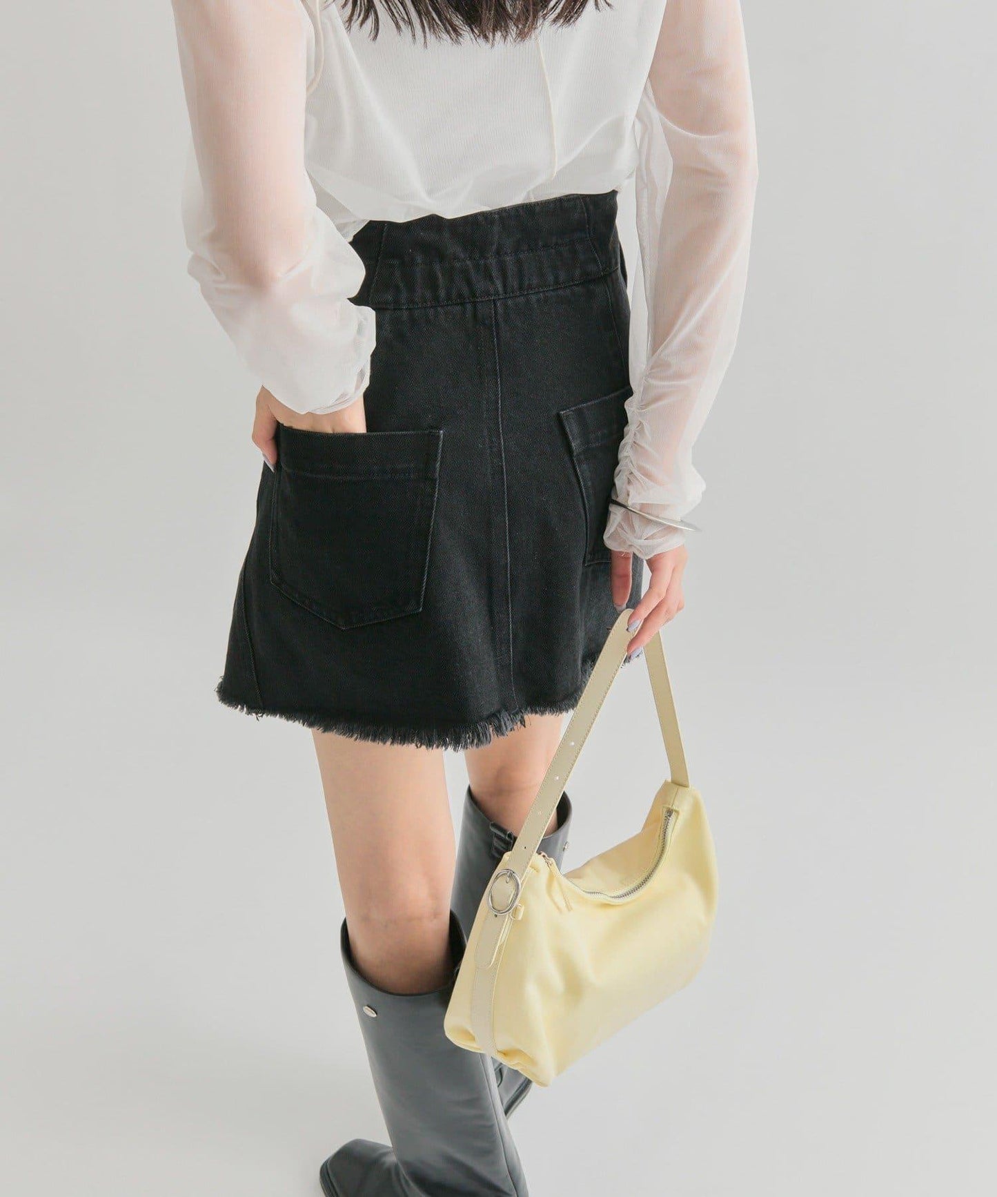 【mystic】波浪牛仔迷你裙