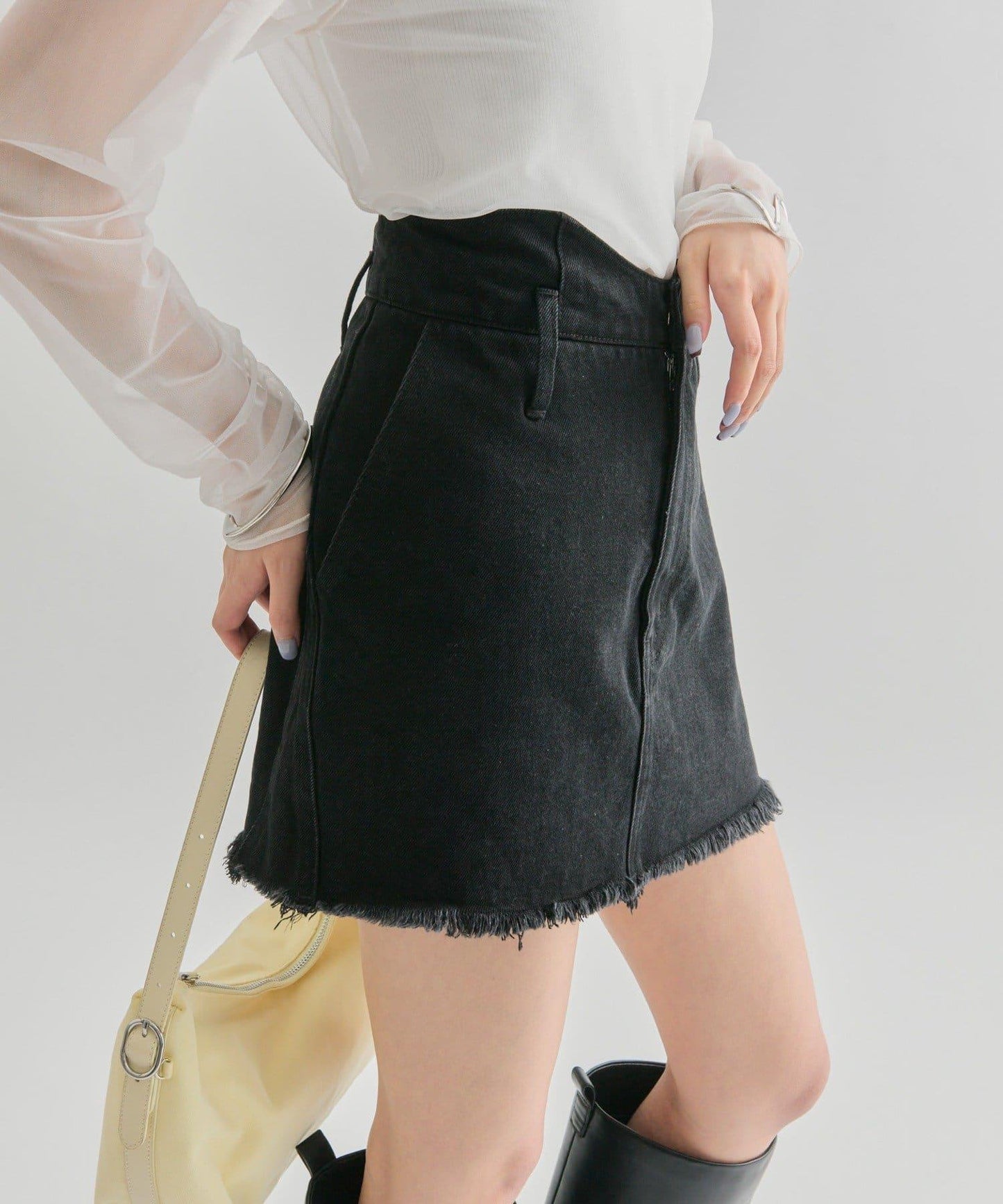 【mystic】波浪牛仔迷你裙