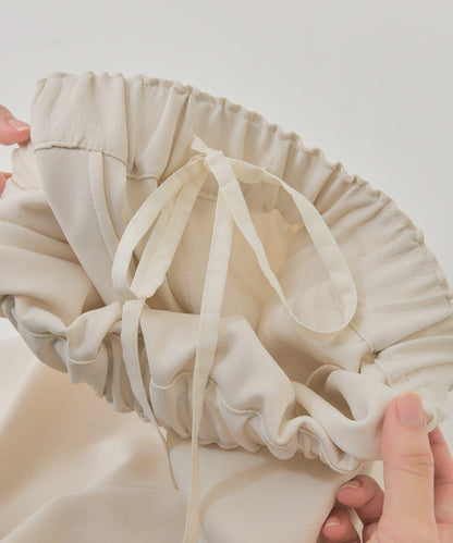 花呢荷葉邊吊帶上衣套裝