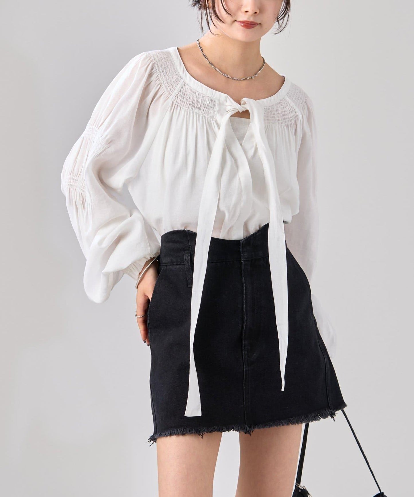 【mystic】波浪牛仔迷你裙