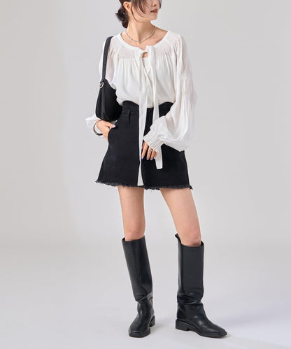 【mystic】波浪牛仔迷你裙