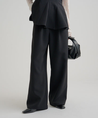 花呢荷葉邊吊帶上衣套裝