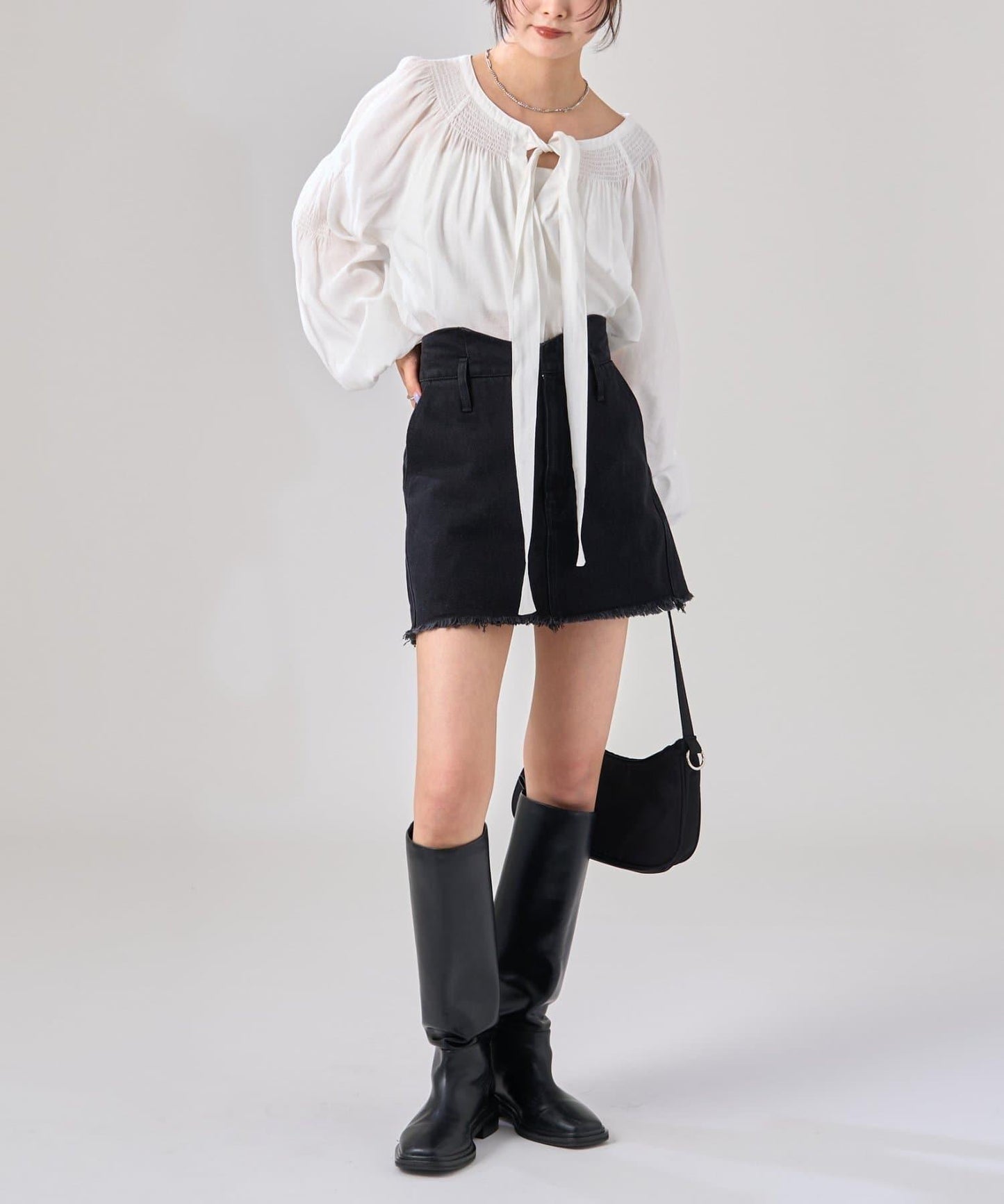 【mystic】波浪牛仔迷你裙