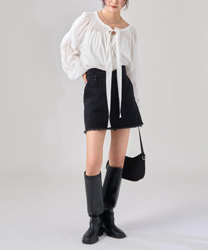 【mystic】波浪牛仔迷你裙