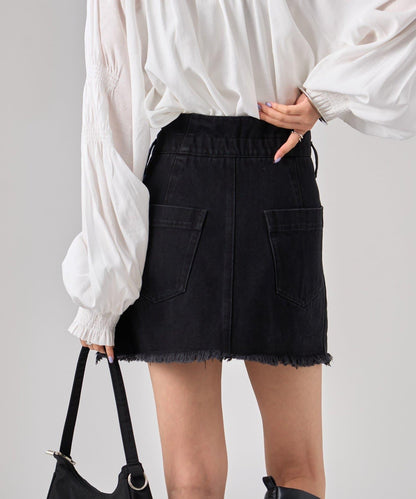 【mystic】波浪牛仔迷你裙