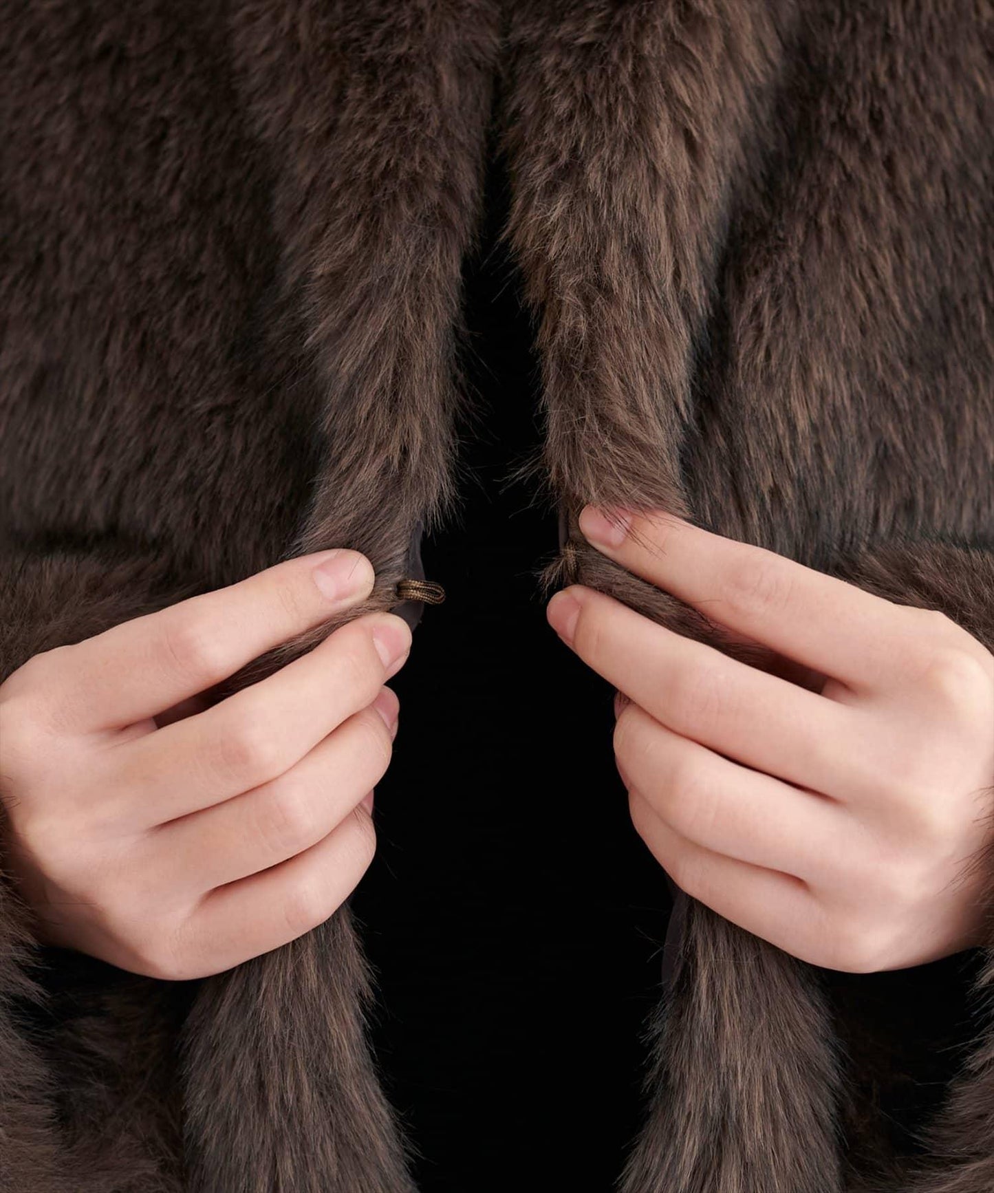 無領仿毛皮夾克