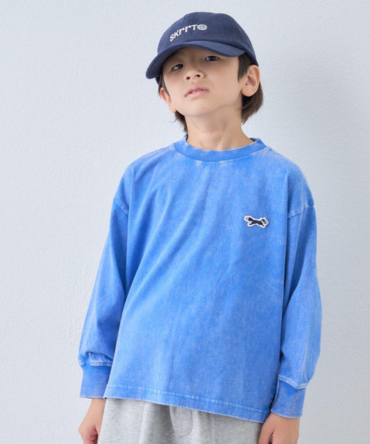 【KIDS】【FOX×TYPY】水洗工藝單點裝飾長袖T恤