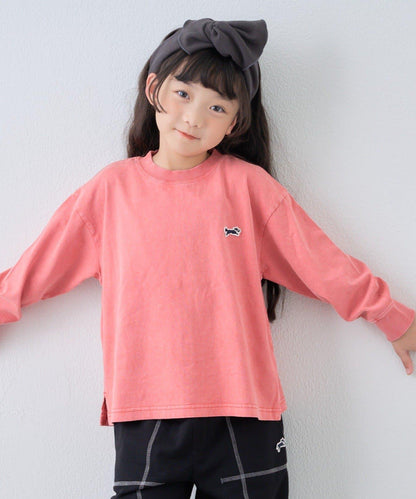 【KIDS】【FOX×TYPY】水洗工藝單點裝飾長袖T恤