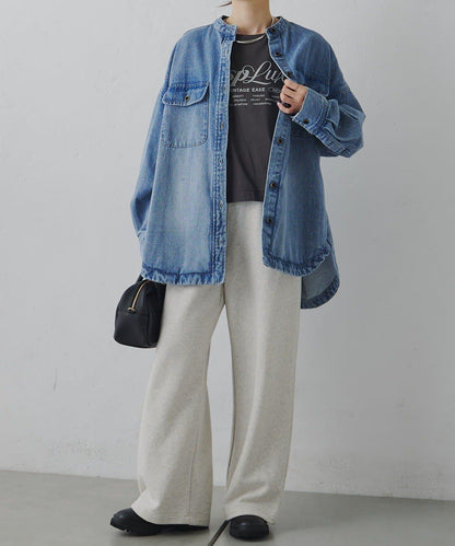 再生棉絲光植絨印花T恤