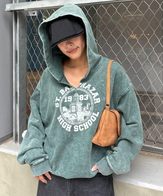 重磅工藝開領連帽衛衣