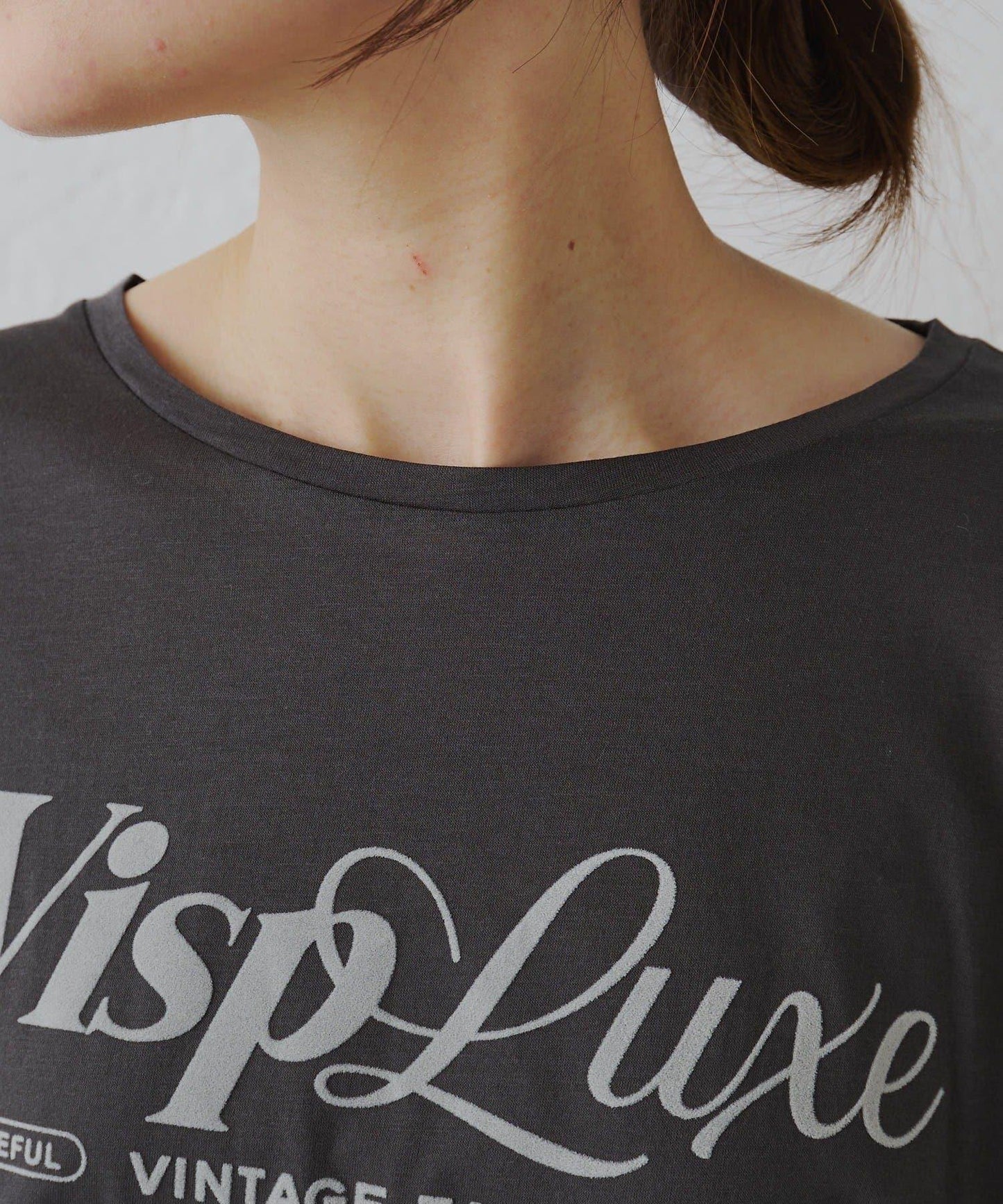 再生棉絲光植絨印花T恤