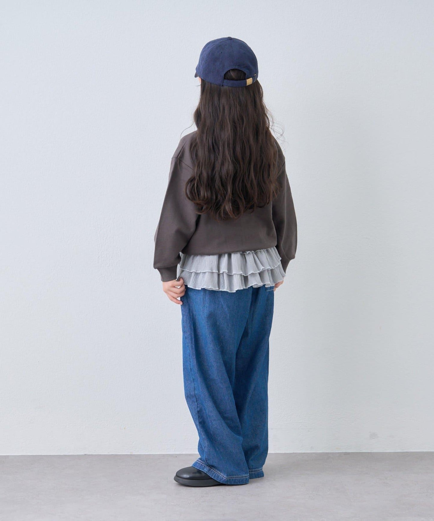 【KIDS】【FOX×TYPY】拼色翻領單點裝飾衛衣面料按扣開衫